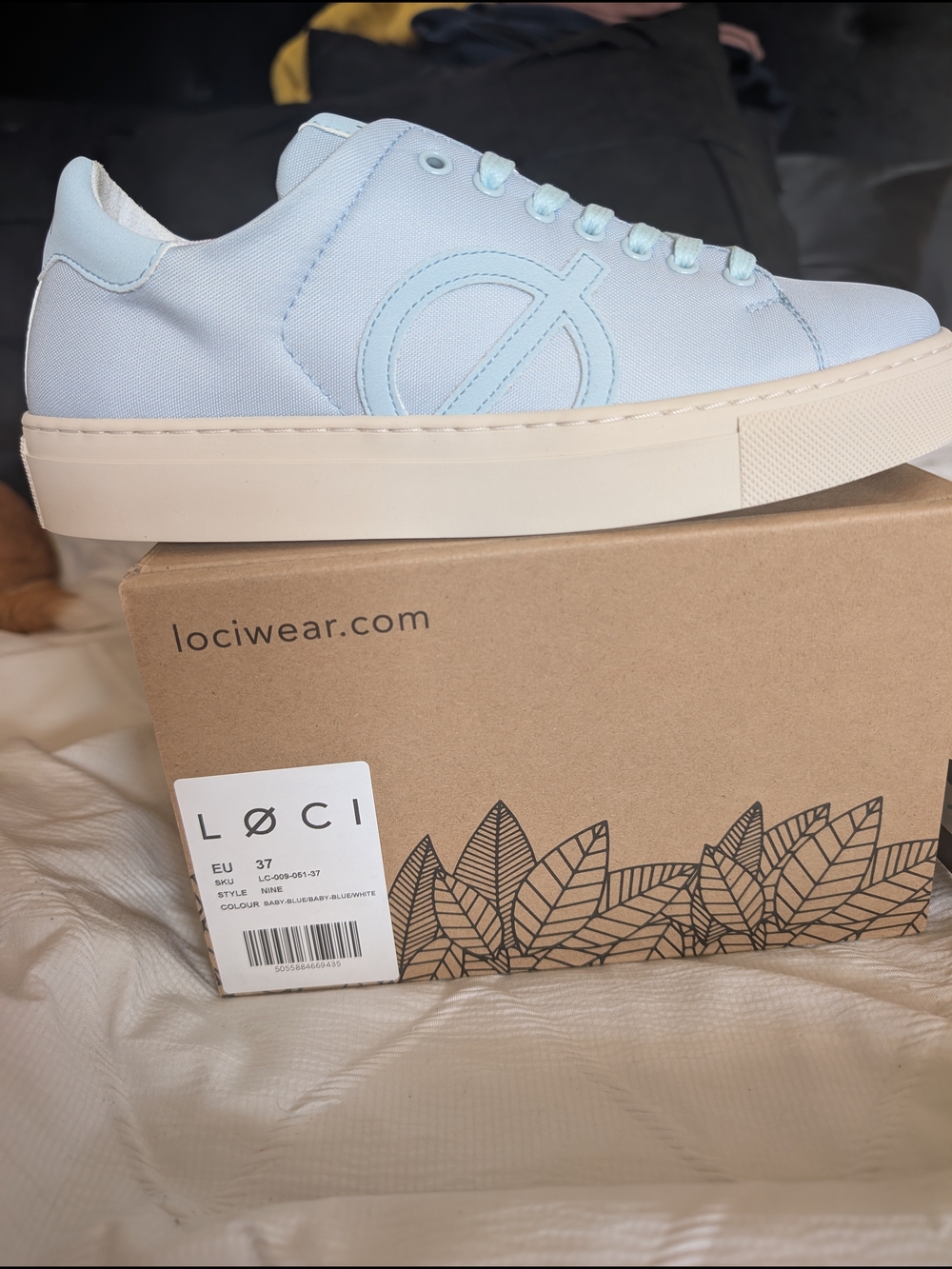Light Blue Low-Top Canvas Sneaker - Women's